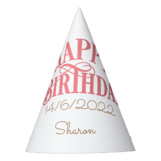 Happy Birthday Add Your Name and Date   Party Hat