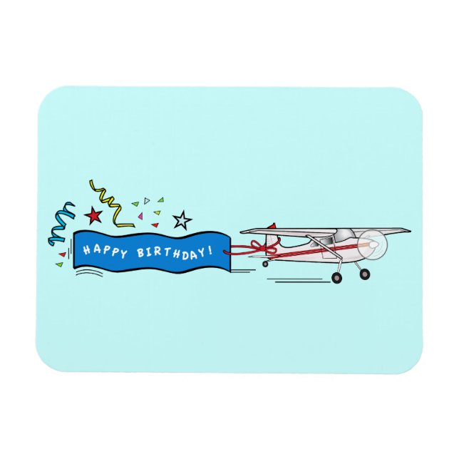 Happy Birthday Aeroplane Magnet (Horizontal)