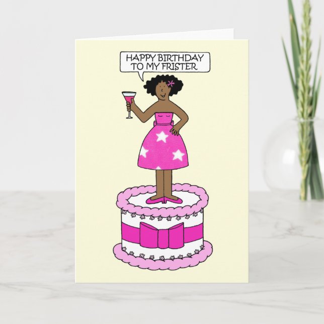 Happy Birthday African American Frister  Card (Front)