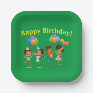 Happy Birthday (African-American) Party Paper Plate