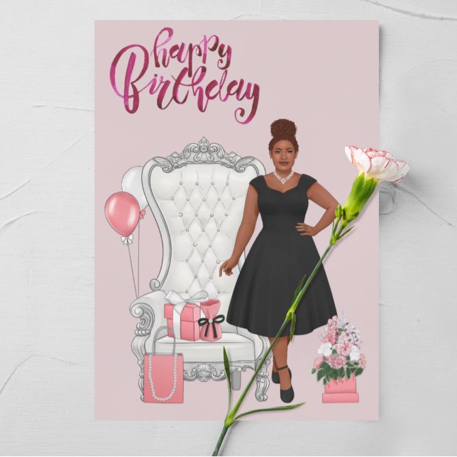 Happy Birthday African American Woman Card (Creator Uploaded)