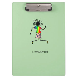 Happy Birthday African Art Cute Dancer Clipboard