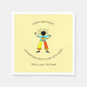 Happy Birthday, African Art Master Drummer  Napkin