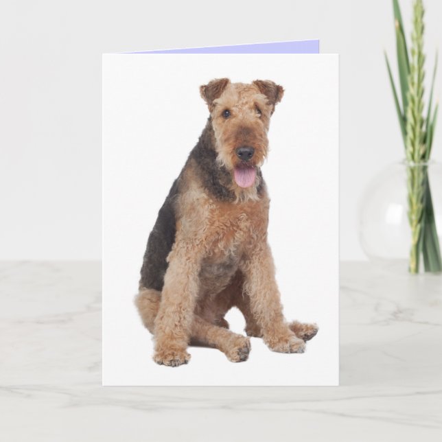 Happy Birthday Airedale Terrier Puppy Dog Card (Front)