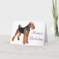 Happy Birthday Airedale Terrier Puppy Dog Purple