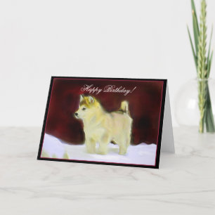 Happy Birthday Alaskan Malamute greeting card