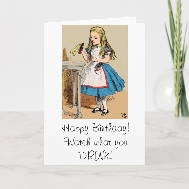 Happy Birthday Alice in Wonderland Card (Front)
