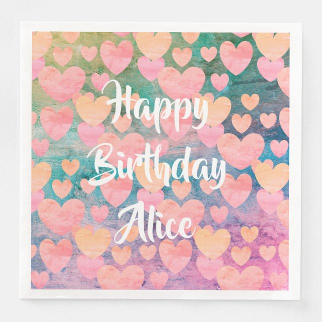 Happy Birthday #Alice party napkins by DAL (Front)