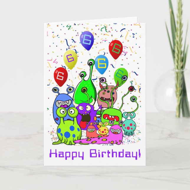 Happy Birthday Alien Party Card (Front)
