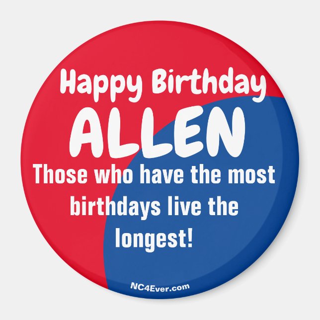 Happy Birthday ALLEN magnet (Front)