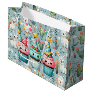 Happy Birthday Alpaca's And Cupcakes Large Gift Bag