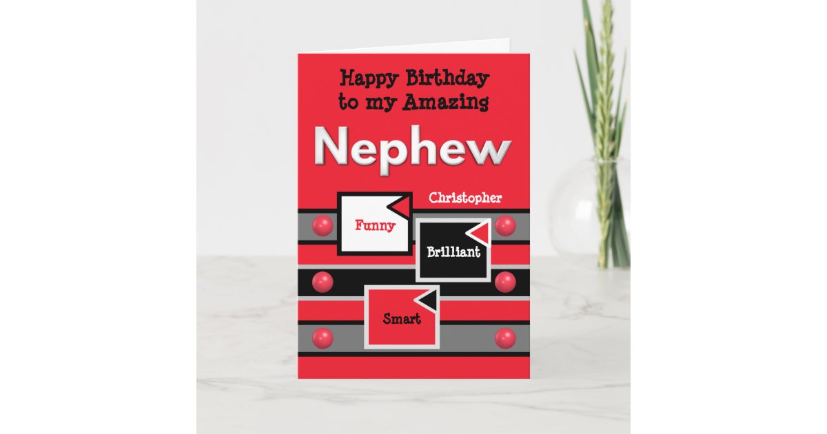 Happy Birthday Amazing Nephew Red Grey Black Card Zazzle Com Au Download all photos and use them even for commercial projects. zazzle