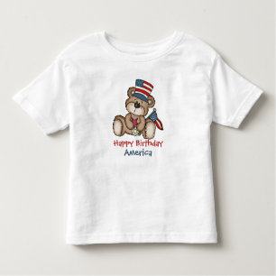 Happy Birthday America 4th of July bear T-Shirt