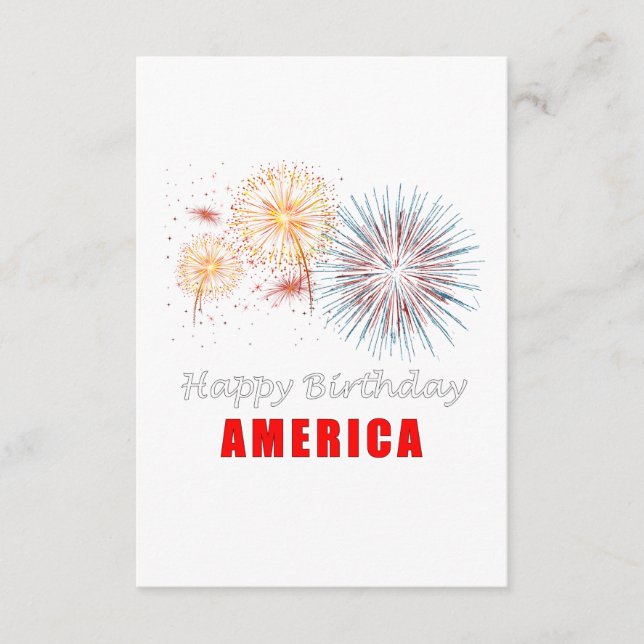 Happy Birthday America Enclosure Card (Front)