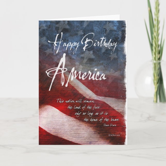 Happy Birthday America, fourth of July Card (Front)