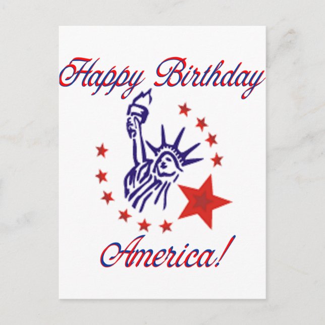 Happy Birthday America Postcard (Front)