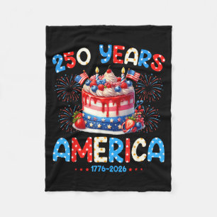 Happy Birthday America USA 250 Years Women Kids Fleece Blanket
