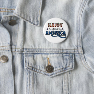Happy Birthday America USA 6 Cm Round Badge