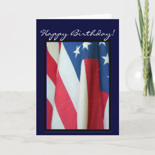Happy Birthday American flag Card