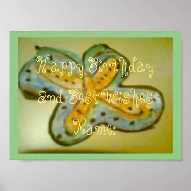 Happy Birthday And Best Wishes Poster Paper (Front)