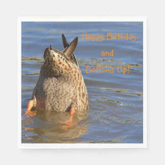 Happy Birthday and Bottoms Up Napkin