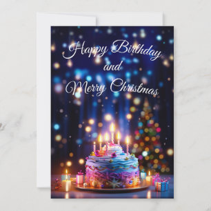 Happy Birthday and Merry Christmas Holiday Card