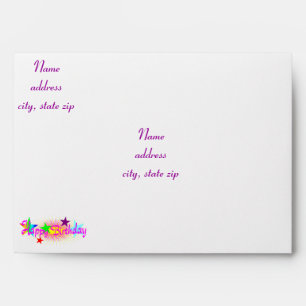 Happy Birthday and Stars - Envelope
