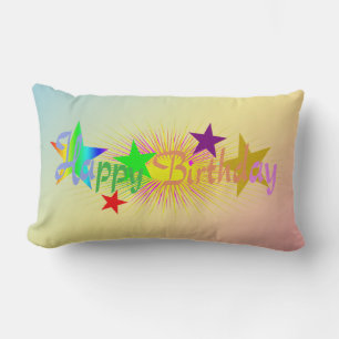 Happy Birthday and Stars - Lumbar Cushion