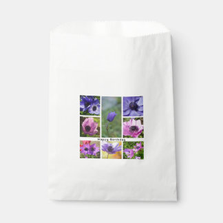 Happy Birthday Anemone Photo Collage Favour Bag