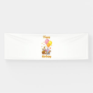 Happy Birthday Animal Collection 2.5x8 Vinyl Banner