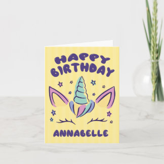 Happy Birthday Annabelle  | Unicorn Birthday Card