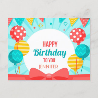 Happy Birthday Announcement Postcard