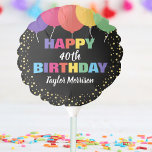 Happy Birthday Any Age Name Colourful Balloons<br><div class="desc">Celebrate your special someone with this fun and colourful birthday balloon featuring brightly coloured balloons and faux gold confetti glitter.  Just add the birthday person's age and name to personalise. Bold and colourful yet simple and fun - the perfect balloon for any aged birthday party celebration.</div>