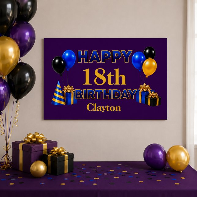 Happy Birthday Any Age Purple Poster (Creator Uploaded)