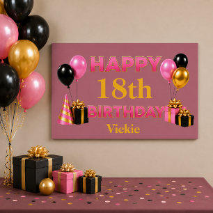 Happy Birthday Any Age Rose Gold Poster