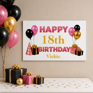 Happy Birthday Any Age White Poster