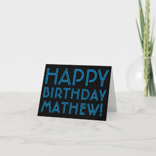 Happy Birthday (ANY NAME)   Blue & Black (or diy) Card
