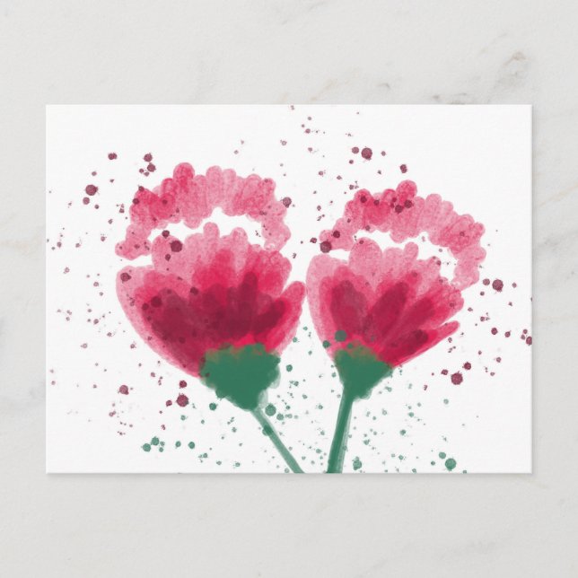 Happy Birthday Any Occasion Watercolor Flowers Postcard (Front)