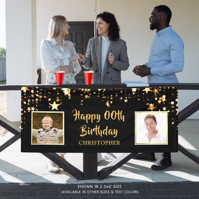 Happy Birthday ANY Year Then & Now Photos Banner (Creator Uploaded)