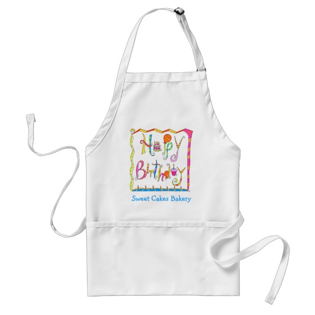 Happy Birthday Apron Business Personalised (Front)