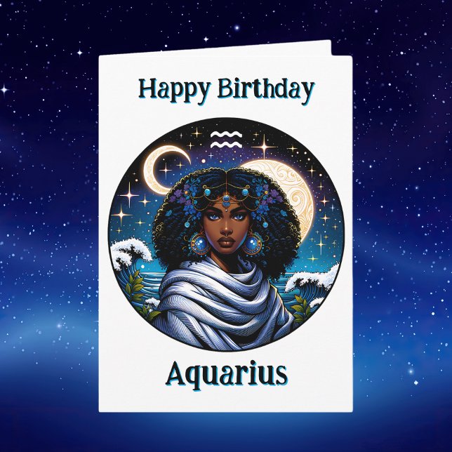 Happy Birthday Aquarius |  Inside Coloring Page Card (Creator Uploaded)