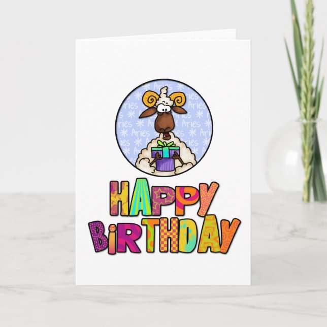 Happy Birthday - Aries Card (Front)