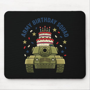 Happy Birthday Army Squad Military Kids Mouse Pad