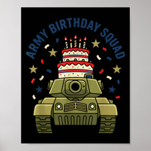 Happy Birthday Army Squad Military Kids Poster