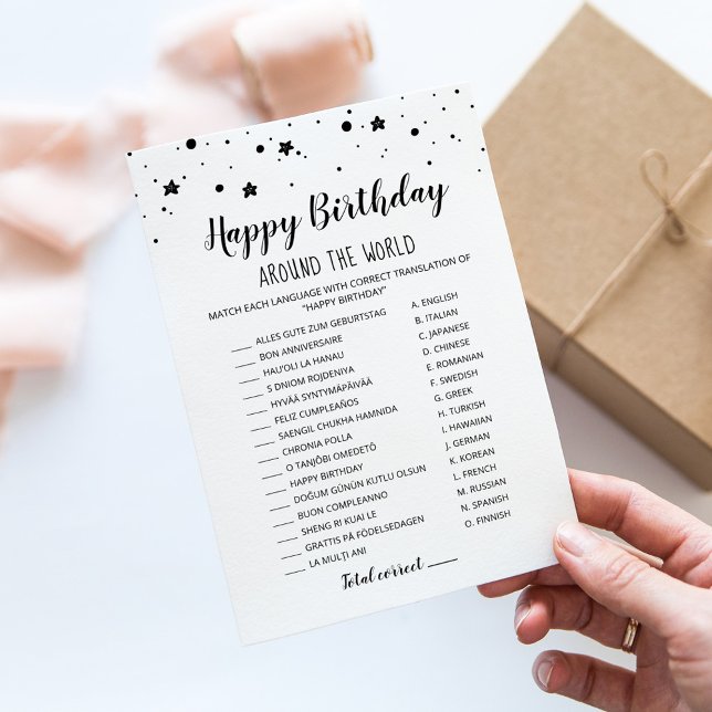 Happy Birthday around the world Birthday Game Card (Creator Uploaded)