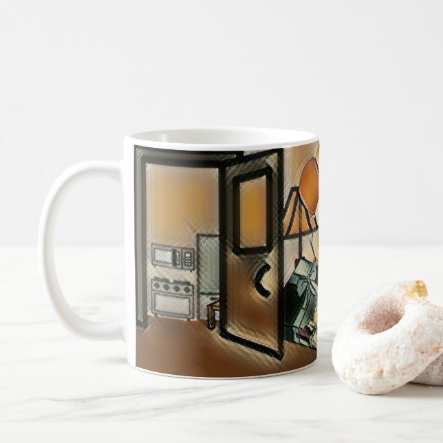 Happy Birthday Art Coffee Mug (With Donut)
