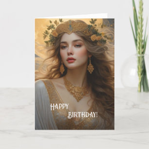 Happy Birthday Art Nouveau Beauty No.4 Card