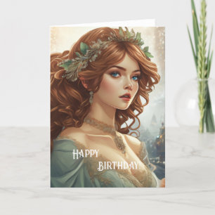 Happy Birthday Art Nouveau Beauty No.5 Card