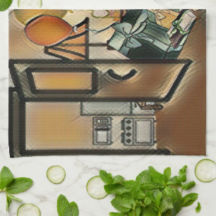 Happy Birthday Art Tea Towel