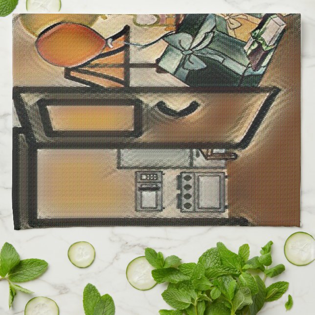 Happy Birthday Art Tea Towel (Folded)